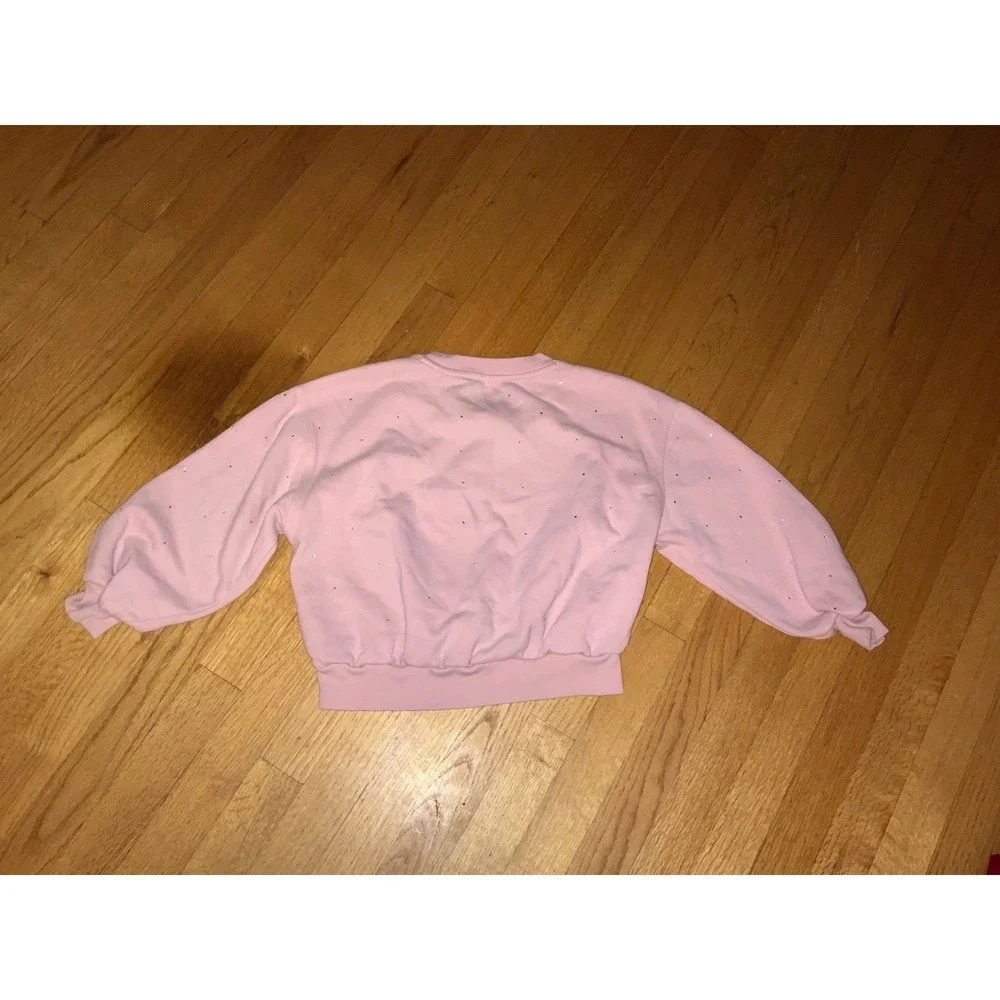 GAP Kids Pink Crewneck‎ Sweatshirt Glitter Embellished Casual Size M 8